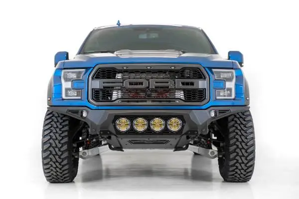 Addictive Desert Designs 17-20 Ford F-150 Raptor Bomber Front Bumper w/ 4 Rigid 360 6in Round Mounts image 2