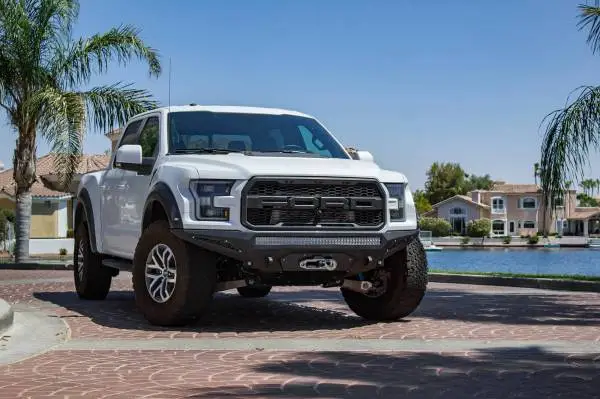 Addictive Desert Designs 17-18 Ford F-150 Raptor Stealth Fighter Front Bumper w/ Winch Mount image 4