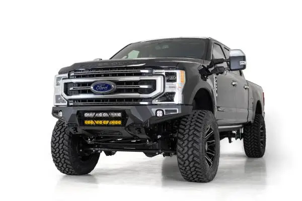 Addictive Desert Designs 17-20 Ford Super Duty Bomber Front Bumper w/ Mounts For 20in Light Bars image 3
