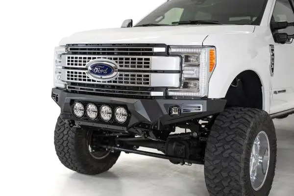 Addictive Desert Designs 17-20 Ford Super Duty Bomber Front Bumper w/ Mounts For 4 Rigid 360 6in image 3