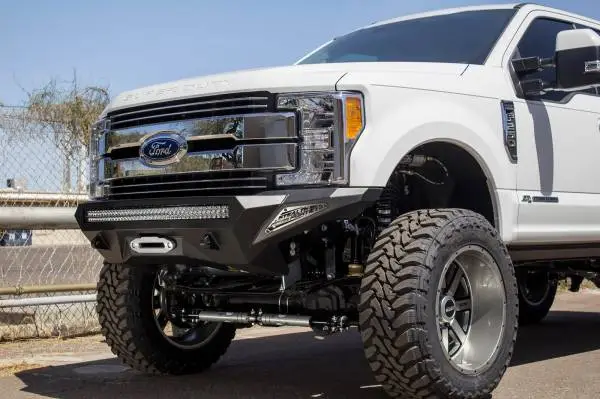 Addictive Desert Designs 17-18 Ford F-250 Super Duty Stealth Fighter Front Bumper w/ Winch Mounts image 3