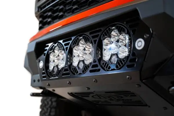 Addictive Desert Designs 2021+ Ford Raptor Bomber Front Bumper w/ 3 Baja Designs LP6 Light Mounts image 5