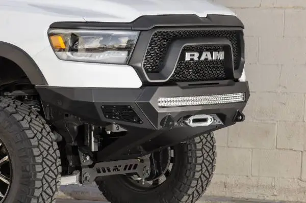 Addictive Desert Designs 2019 Ram Rebel 1500 Stealth Fighter Fr Bumper w/Winch&Parking Sensor Mounts image 2