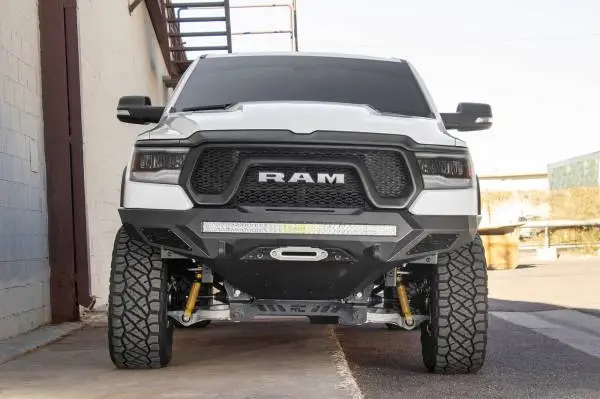 Addictive Desert Designs 2019 Ram Rebel 1500 Stealth Fighter Fr Bumper w/Winch&Parking Sensor Mounts image 4