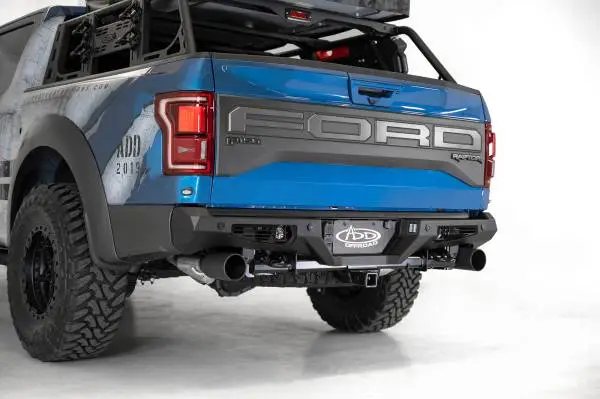 Addictive Desert Designs 17-20 Ford Raptor F-150 Bomber Rear Bumper w/ Backup Sensor Cutouts image 2