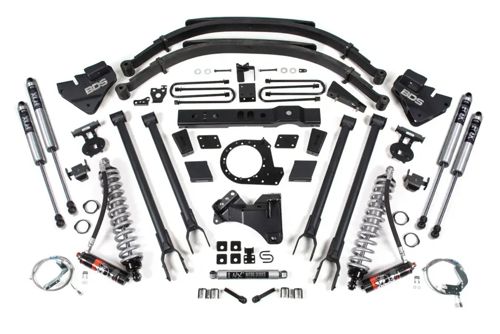 8 Inch 4-Link Lift Kit w/ FOX 2.5 Performance Elite Coil-Over Conversion | 2017-2019 Ford F250/F350 Super Duty 4WD Diesel | BDS Suspension