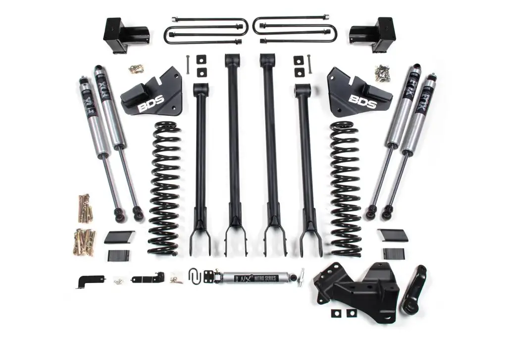 4 Inch Lift Kit w/ 4-Link | Ford F350 Super Duty DRW 4WD Gas (2020-2022) | FOX 2.0 Performance Series Shocks | BDS Suspension image 2