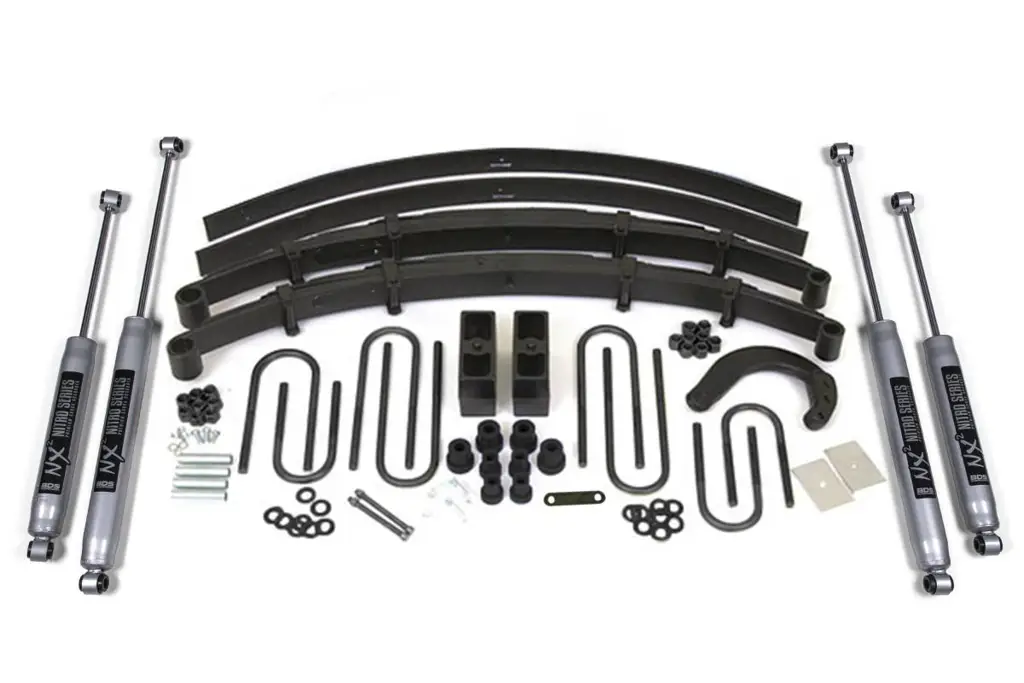6 Inch Lift Kit | 1973-1976 Chevy/GMC 1/2 Ton Truck & SUV 4WD | 4 Inch Block Kit w/ Add-A-Leaf | NX2 Nitro Series Shocks | BDS Suspension