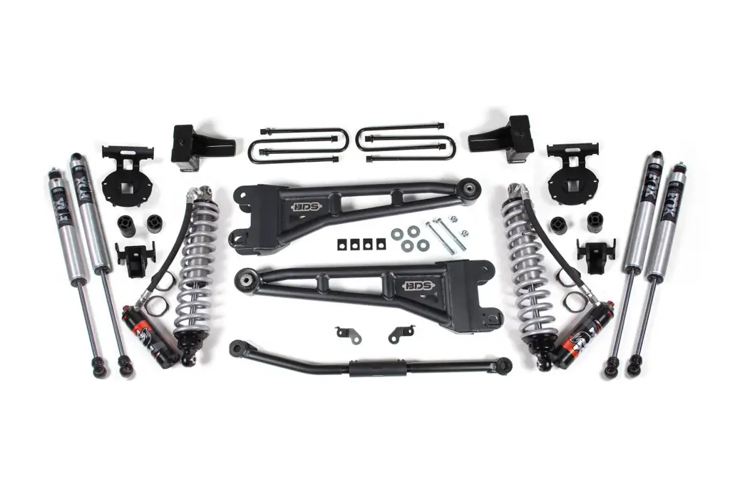2.5 Inch Lift Kit w/ Radius Arm | FOX 2.5 Performance Elite Coilover | Ford F250/F350 Super Duty (2011-2016) 4WD Diesel | 4 Inch Rear Block Kit | BDS Suspension image 2