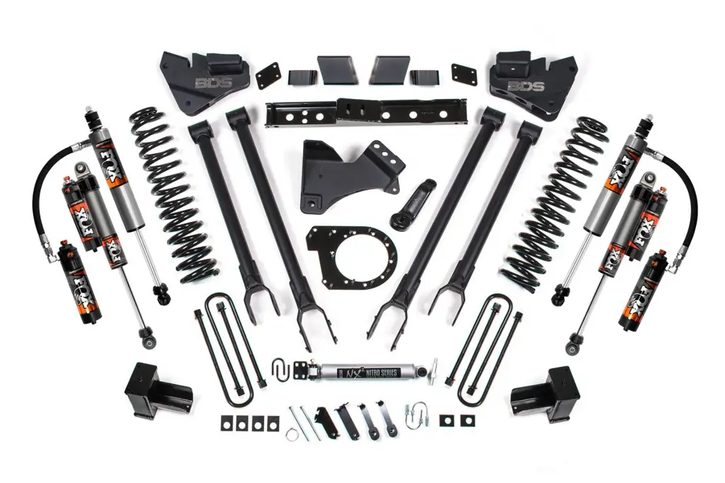 7 Inch Lift Kit w/ 4-Link | Ford F250/F350 Super Duty (2020-2022) 4WD Diesel | FOX 2.5 Performance Elite Shocks | BDS Suspension image 2