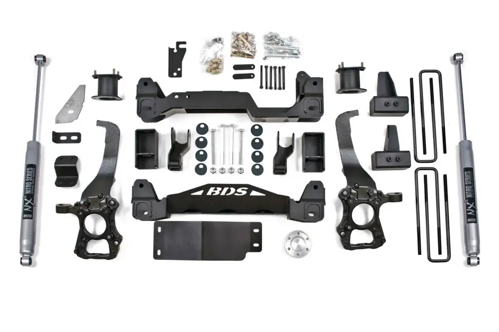 4 Inch Lift Kit | 2014 Ford F-150 4WD | 2 Inch Block Kit w/ NX2 Nitro Series Shocks | BDS Suspension image 2