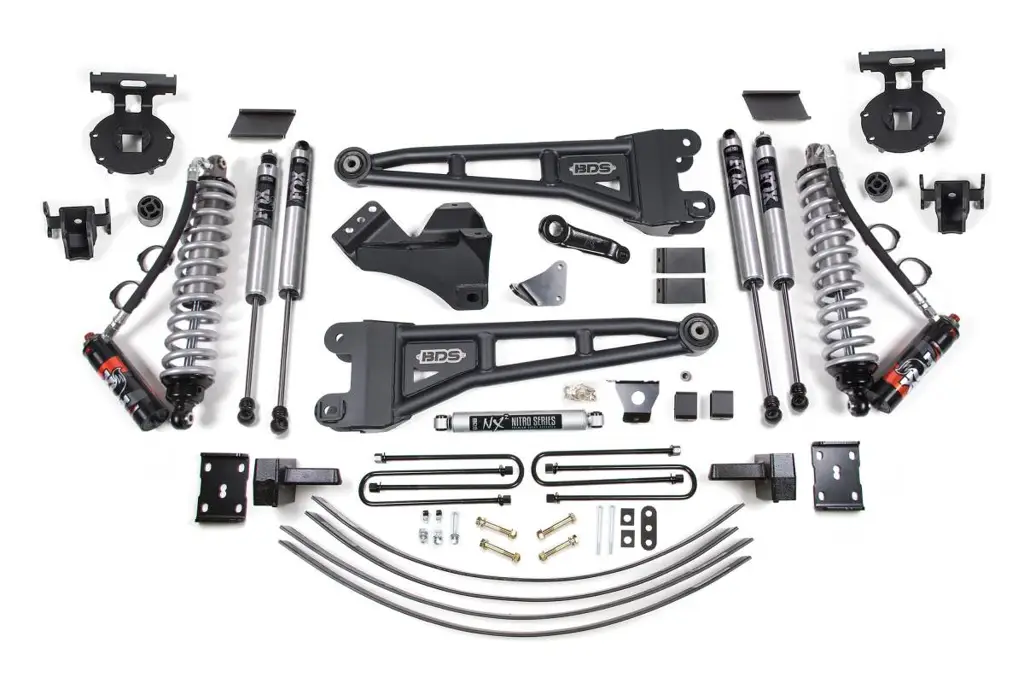 6 Inch Lift Kit w/ Radius Arm & FOX 2.5 PE Coil-Over | Ford F250/F350 Super Duty (2005-2007) 4WD Diesel | 4 Inch Block Kit + Add-A-Leaf With Overload | BDS Suspension image 2