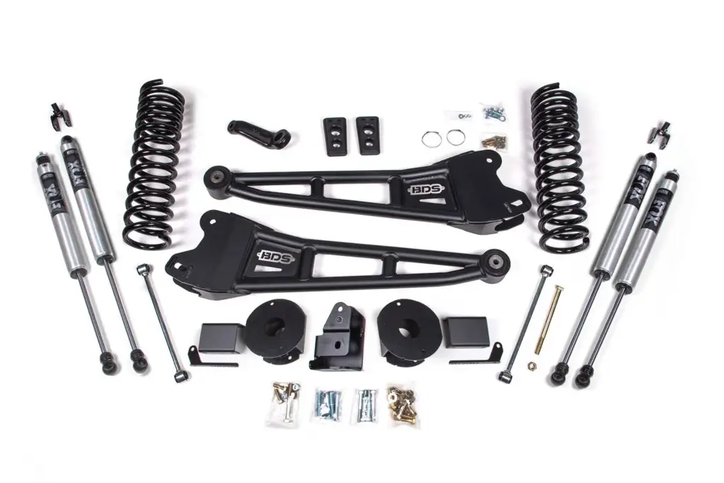 4 Inch Lift Kit w/ Radius Arm | Ram 2500 Diesel w/ Rear Air Ride (2014-2018) 4WD | FOX 2.0 Performance Series Shocks | BDS Suspension image 2