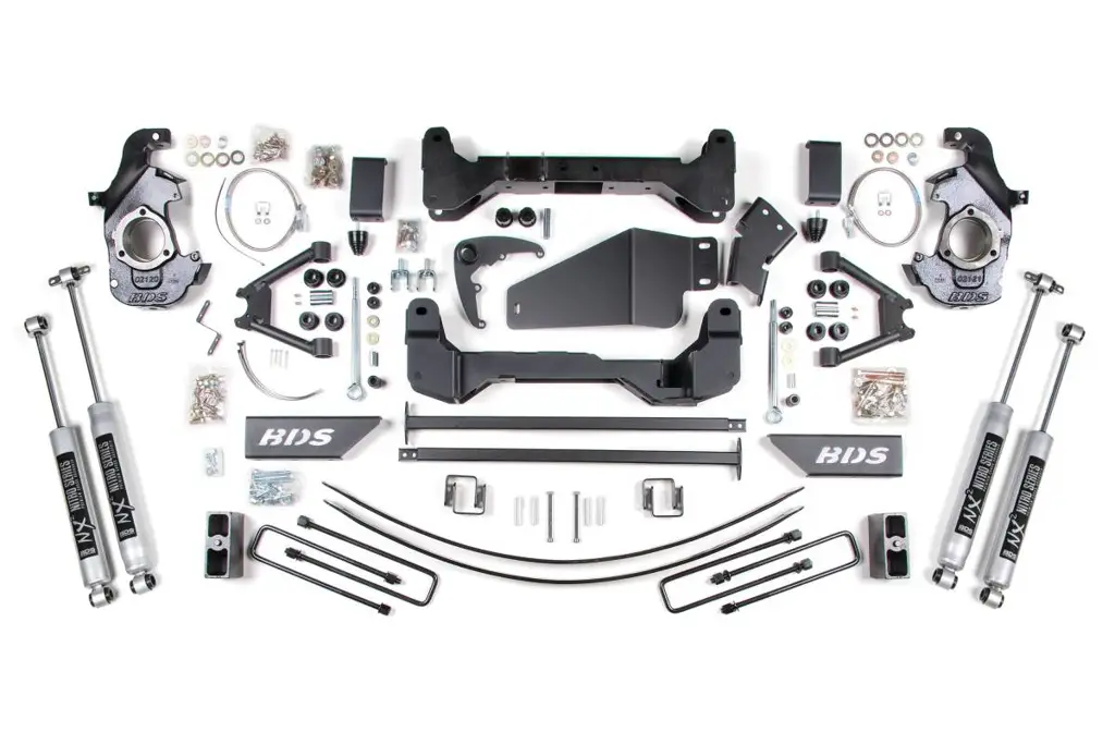 6 Inch Lift Kit | 1988-1998 Chevy/GMC K1500/K2500 6 Lug 4WD | 5 Inch Block Kit & Add-A-Leaf | FOX 2.0 Performance Series | BDS Suspension