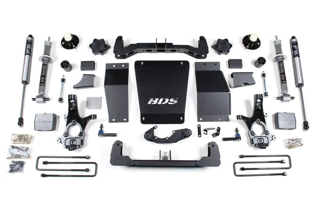 6 Inch Lift Kit | Chevy Silverado & GMC Sierra 1500 (2014-2018) 4WD | Block Kit, FOX 2.0 Performance Series, Cast Steel Control Arms | BDS Suspension image 2