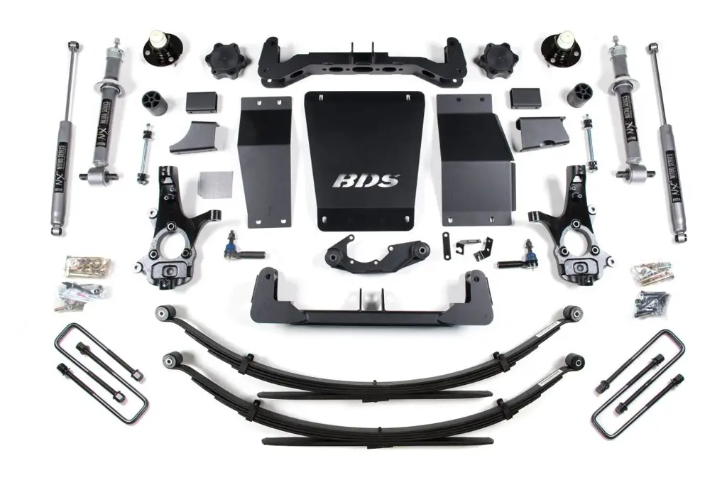 6 Inch Lift Kit | Chevy Silverado & GMC Sierra 1500 (2014-2018) 4WD | Leaf Springs, NX2 Nitro Series, Cast Steel Control Arms | BDS Suspension image 2