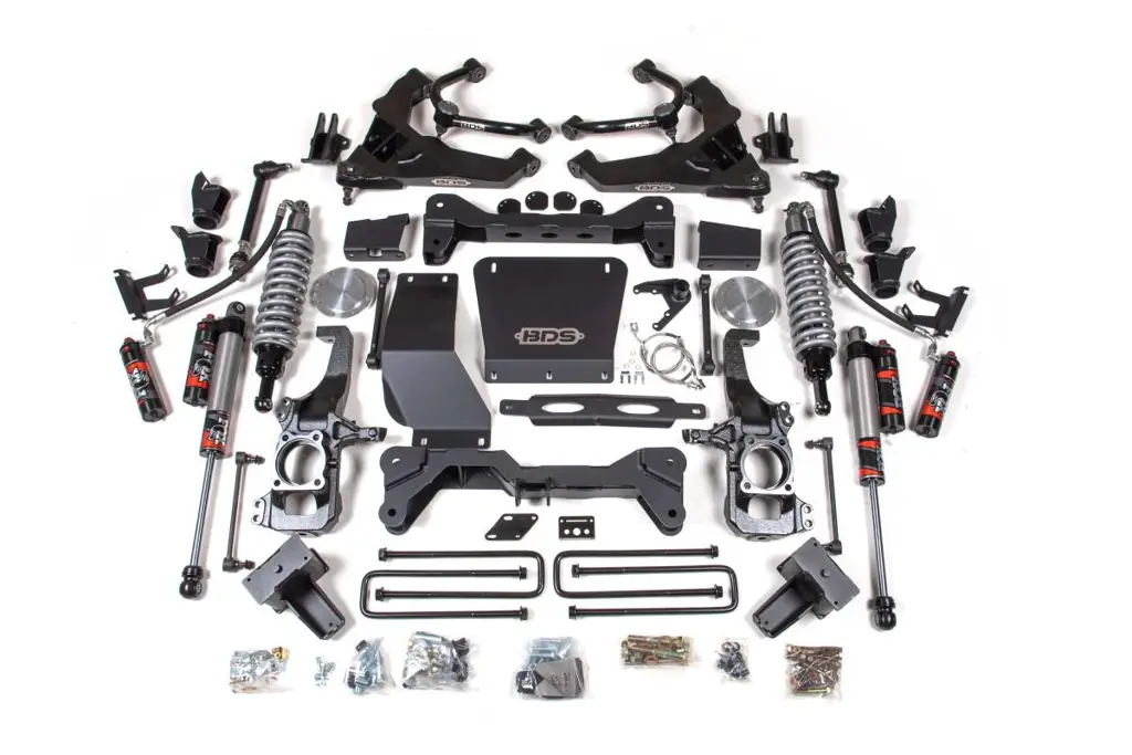 6.5 Inch Lift Kit | FOX 2.5 Coilover Conversion | 2020-2026 Silverado & Sierra 2500HD/3500HD Diesel | Block Kit w/ Factory Overload | FOX 2.5 Performance Elite Rear | BDS Suspension image 2