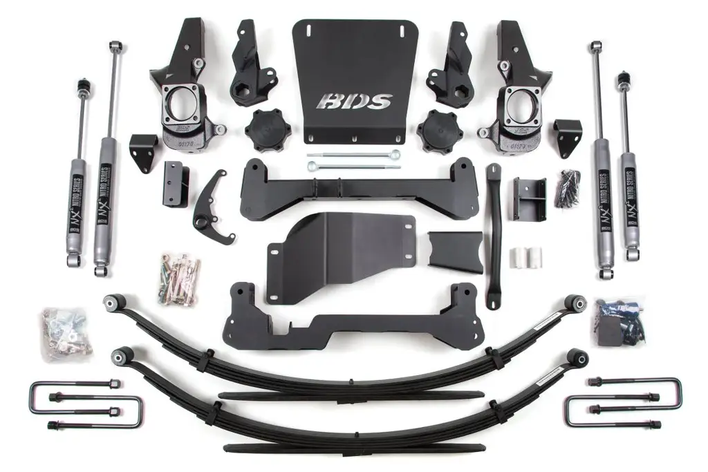 6 Inch Lift Kit | Chevy Silverado/GMC Sierra 2500HD 4WD (2001-2010) | Leaf Springs | NX2 Nitro Series | Standard Knuckle | BDS Suspension image 2