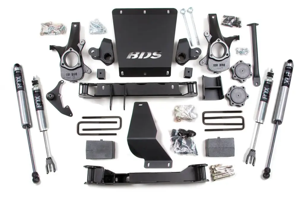 6 Inch Lift Kit | 1999-2006 Chevy Silverado / GMC Sierra 1500 4WD | Block Kit & Add-A-Leaf | FOX 2.0 Performance Series Shocks | BDS Suspension image 2