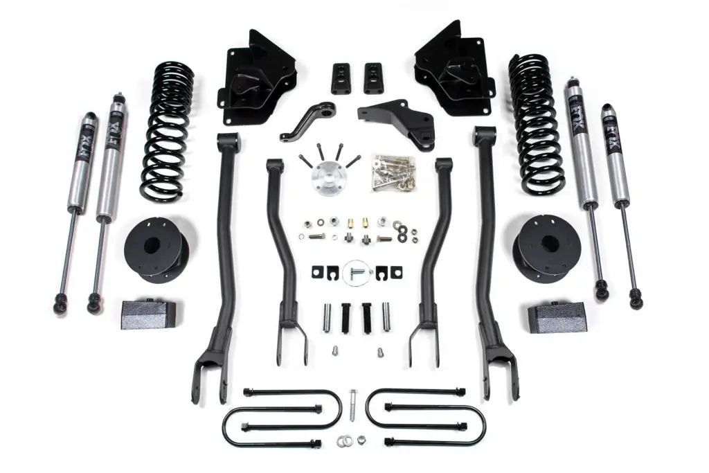 4 Inch Lift Kit w/ 4-Link | Ram 3500 w/ Rear Air Ride (2013-2018) 4WD Gas | FOX 2.0 Performance Series Shocks | BDS Suspension image 2