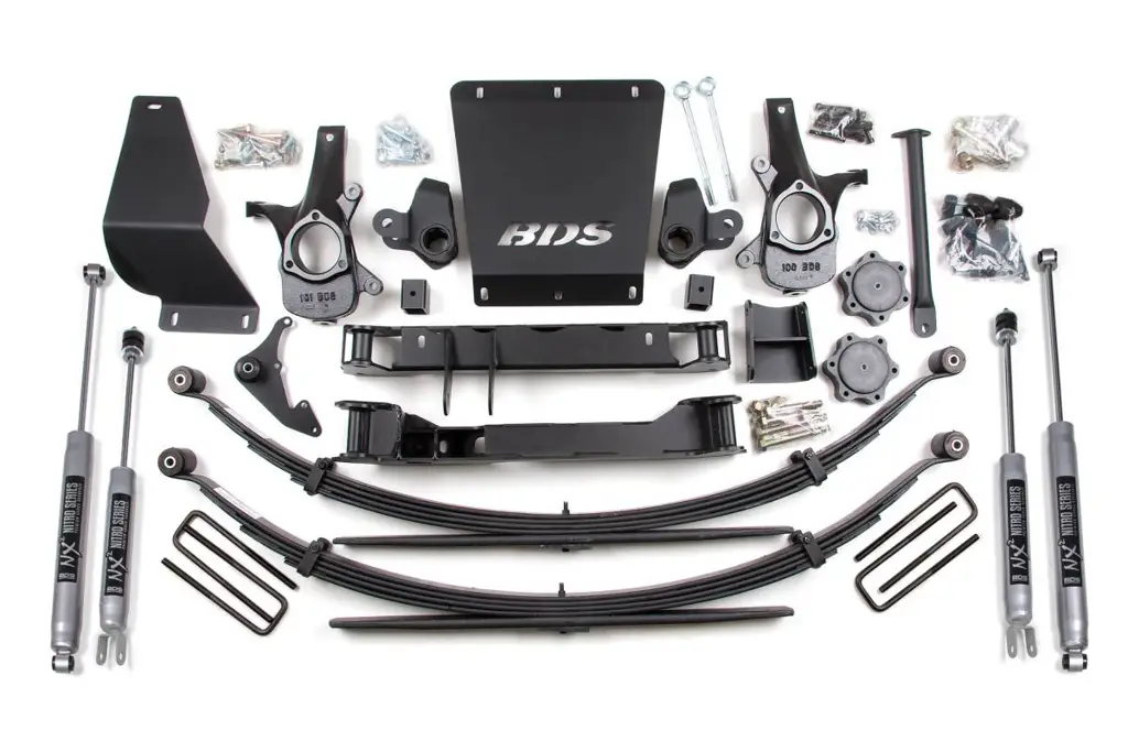 4.5 Inch Lift Kit | 1999-2006 Chevy Silverado / GMC Sierra 1500 4WD | Rear Leaf Springs | NX2 Nitro Series Shocks | BDS Suspension image 2