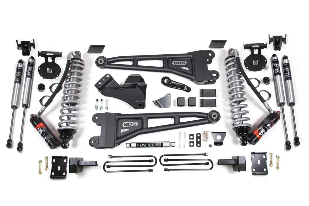 6 Inch Lift Kit w/ Radius Arm & FOX 2.5 PE Coil-Over | Ford F250/F350 Super Duty (2008-2010) 4WD Diesel | Block Kit Without Factory Overload | BDS Suspension