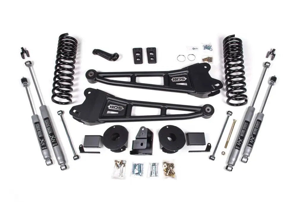 4 Inch Lift Kit w/ Radius Arm | Ram 2500 w/ Rear Air Ride (2014-2018) 4WD Gas | FOX 2.0 Performance Series Shocks | BDS Suspension