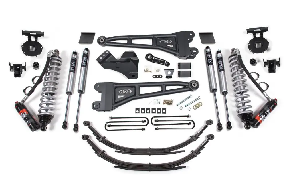 6 Inch Lift Kit w/ Radius Arm | FOX 2.5 Performance Elite Coil-Over Conversion | Ford F250/F350 Super Duty (2011-2016) 4WD Diesel | Factory 2 Inch Rear Blocks | BDS Suspension