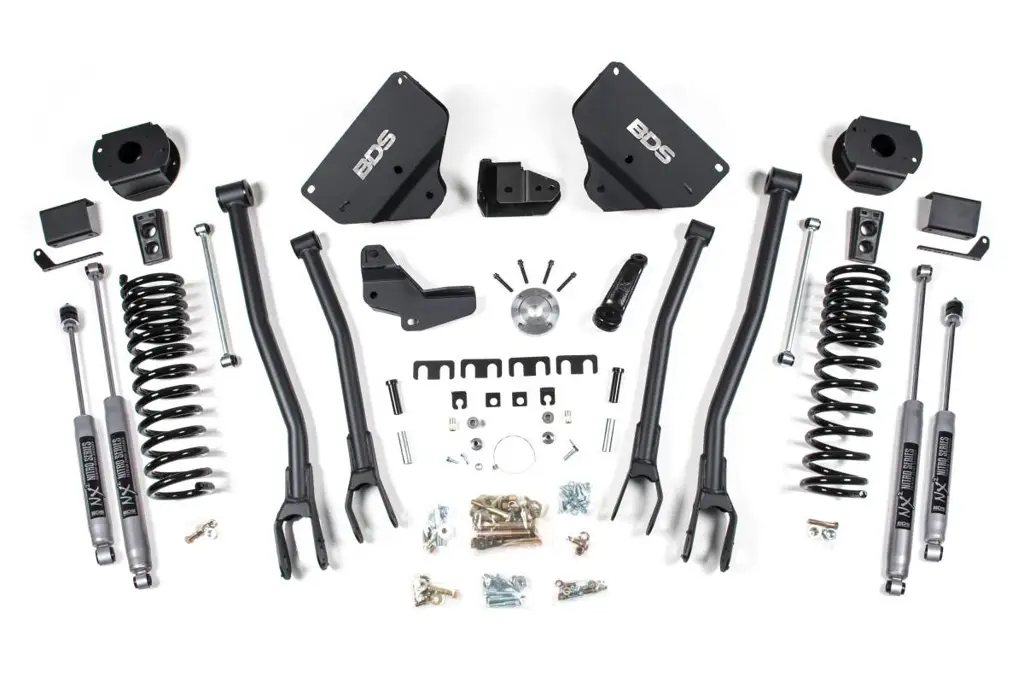 4 Inch Lift Kit w/ 4-Link | Ram 2500 Diesel w/ Rear Air Ride (2014-2018) 4WD | NX2 Nitro Series Shocks | BDS Suspension