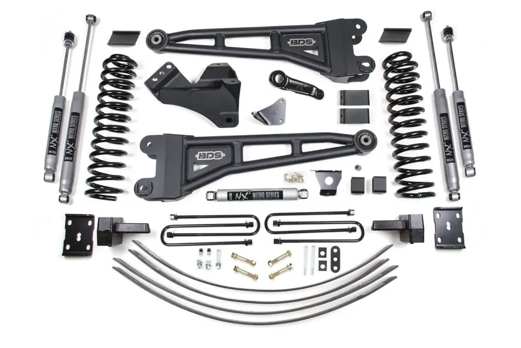 6 Inch Lift Kit w/ Radius Arm | Ford F250/F350 Super Duty (2005-2007) 4WD Gas | 4 Inch Block Kit + Add-A-Leaf Without Overload | NX2 Nitro Series | BDS Suspension image 2