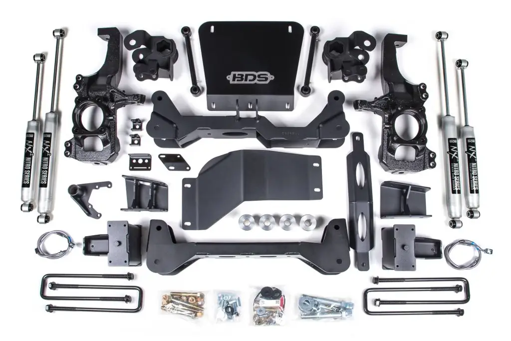 6.5 Inch Lift Kit | Chevy Silverado & GMC Sierra 2500HD/3500HD (2020-2026) 4WD | 5 In. Block w/o Overload | FOX 2.0 Performance Series | BDS Suspension