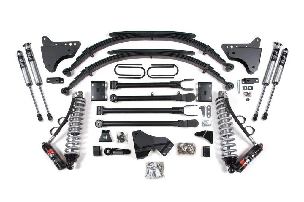 4 Inch Lift Kit w/ 4-Link & FOX 2.5 Coil-Over Conversion | Ford F250/F350 Super Duty (2011-2016) 4WD Diesel | Leaf Springs Rear | BDS Suspension image 2