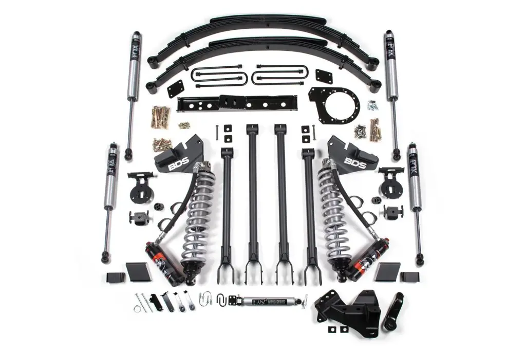 6 Inch Lift Kit w/ 4-Link & FOX 2.5 Coil-Over | Ford F250/F350 Super Duty (2017-2019) 4WD Diesel | Leaf Springs | FOX 2.0 Performance Series Rear | BDS Suspension image 2