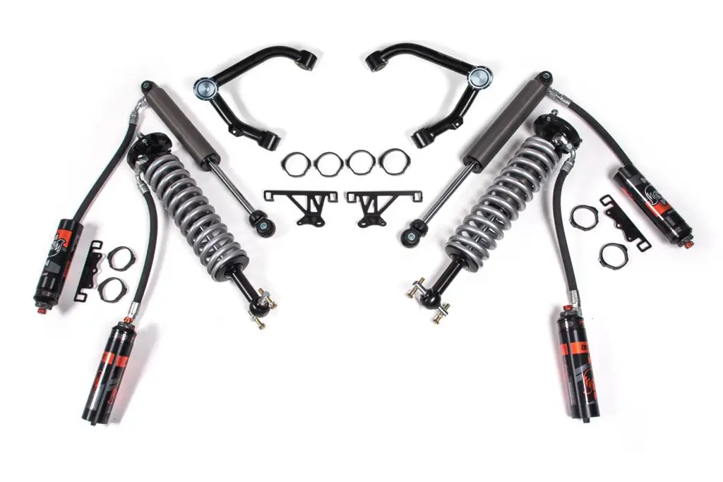 2 Inch Leveling Kit | FOX 2.0 Performance Series Rear Shocks | Chevy Silverado & GMC Sierra 1500 (2007-2018) 4WD | Aluminum / Stamped Steel Control Arm | BDS Suspension