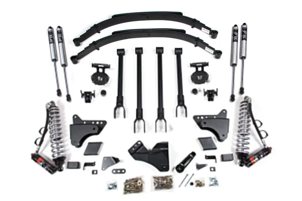 6 Inch Lift Kit w/ 4-Link | FOX 2.5 Performance Elite Coil-Over Conversion | Ford F250/F350 Super Duty (2011-2016) 4WD Diesel | Factory 2 Inch Rear Blocks | BDS Suspension