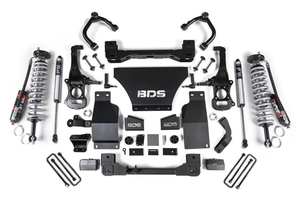 2.5 Inch Lift Kit | FOX 2.5 Performance Elite Coil-Over | Chevy Trail Boss & GMC AT4 1500 (2019-2024) 4WD | FOX 2.0 Performance Series Rear Shocks | BDS Suspension