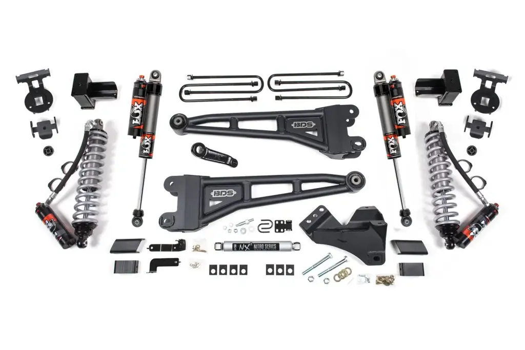 5 Inch Lift Kit w/ Radius Arm | FOX 2.5 Performance Elite Coilover | Ford F250/F350 Super Duty (2023-2026) 4WD Diesel | Block Kit w/o Factory Overload & FOX 2.5 PE Rear Shocks | BDS Suspension image 2