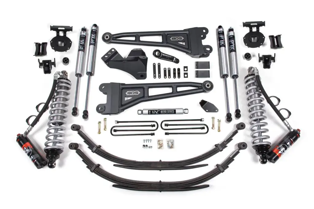 4 Inch Lift Kit w/ Radius Arm & FOX 2.5 Performance Elite Coil-Over | Ford F250/F350 Super Duty (2005-2007) 4WD Diesel | Rear Leaf Springs | BDS Suspension image 2