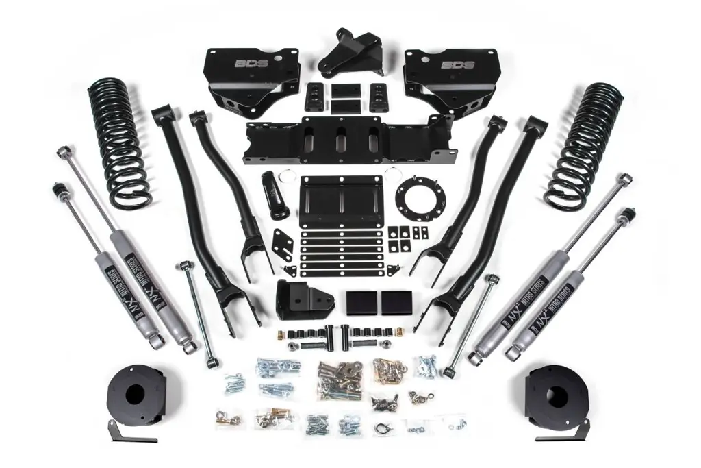 4 Inch Lift Kit w/ 4-Link | Ram 2500 w/ Rear Air Ride (2019-2024) 4WD Diesel | FOX 2.0 Performance Series Shocks | BDS Suspension