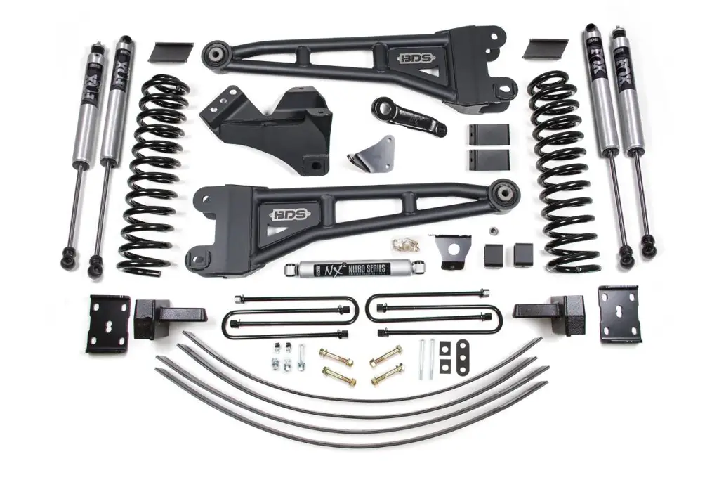 6 Inch Lift Kit w/ Radius Arm | Ford F250/F350 Super Duty (2005-2007) 4WD Diesel | 4 In Block Kit + Add-A-Leaf w/o Overload | FOX 2.0 Performance Series | BDS Suspension image 2
