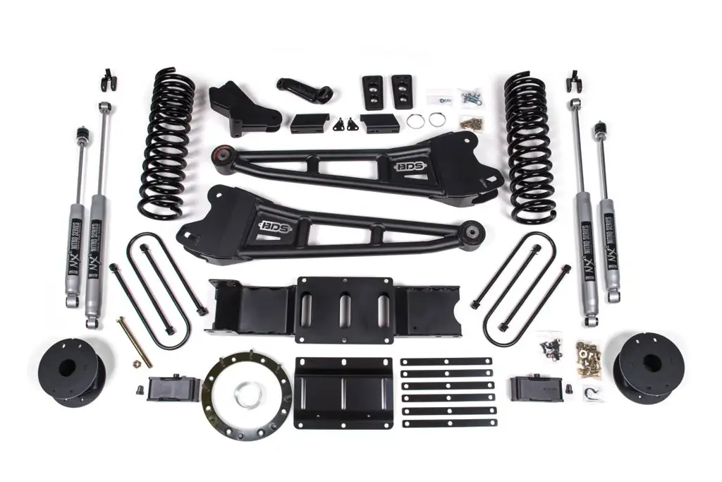 4 Inch Lift Kit w/ Radius Arms | Ram 3500 Diesel w/ Rear Air Ride (2019-2024) 4WD | 8-Bolt Indexing Ring | NX2 Nitro Series | BDS Suspension