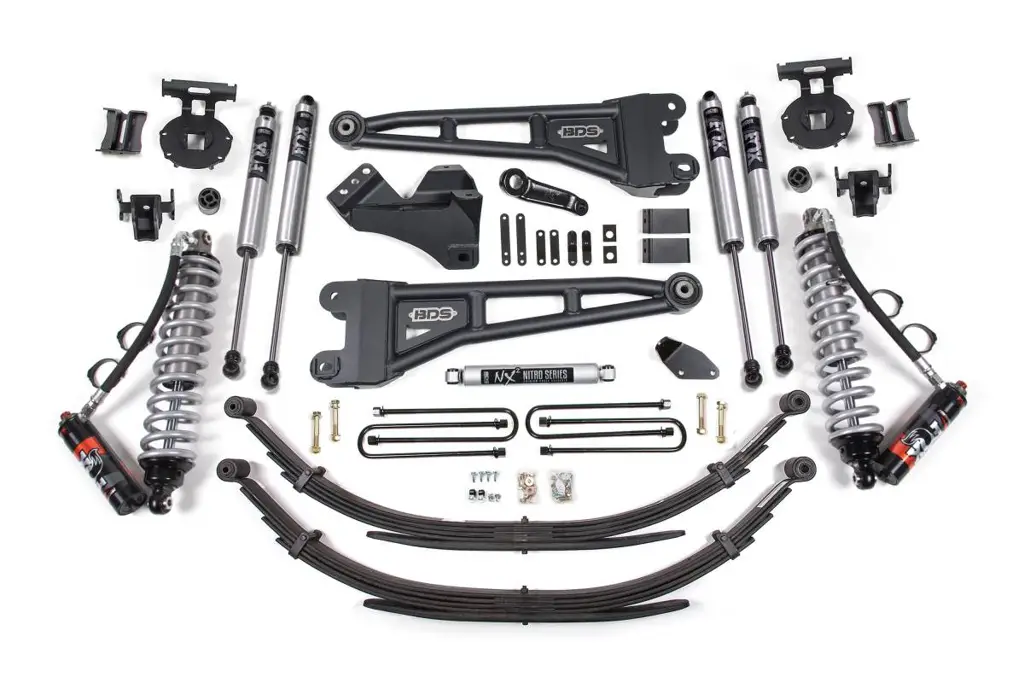 4 Inch Lift Kit w/ Radius Arm | FOX 2.5 Performance Elite Coil-Over | Ford F250/F350 Super Duty (2008-2010) 4WD Diesel | Rear Leaf Springs | BDS Suspension image 2
