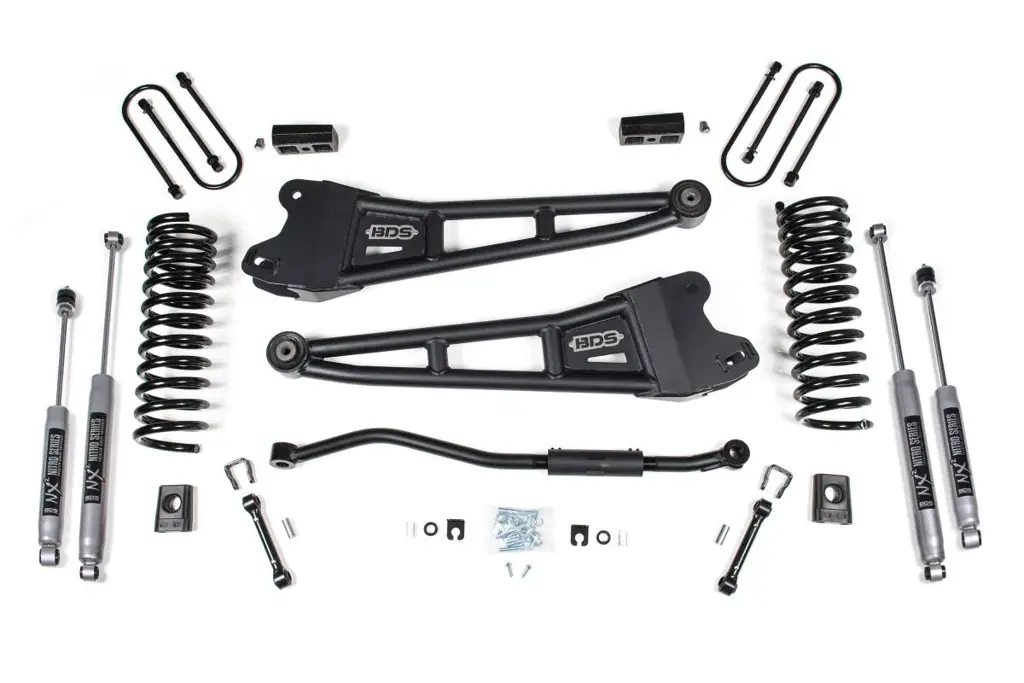 3 Inch Lift Kit w/ Radius Arms | Ram 3500 (2019-2024) 4WD Diesel | w/ Factory Rear Overload Leaf | NX2 Nitro Series Shocks | BDS Suspension