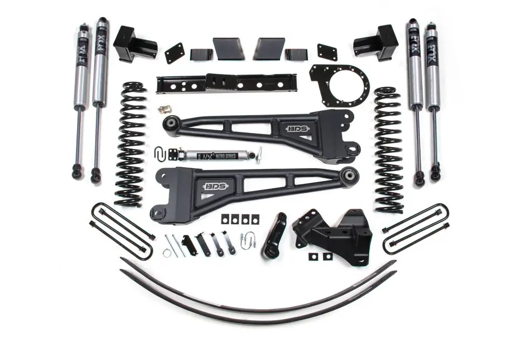 6 Inch Lift Kit w/ Radius Arm | Ford F250/F350 Super Duty (2017-2019) 4WD Diesel | 5" Block 2-Leaf Main | FOX 2.0 Performance Series | BDS Suspension image 2