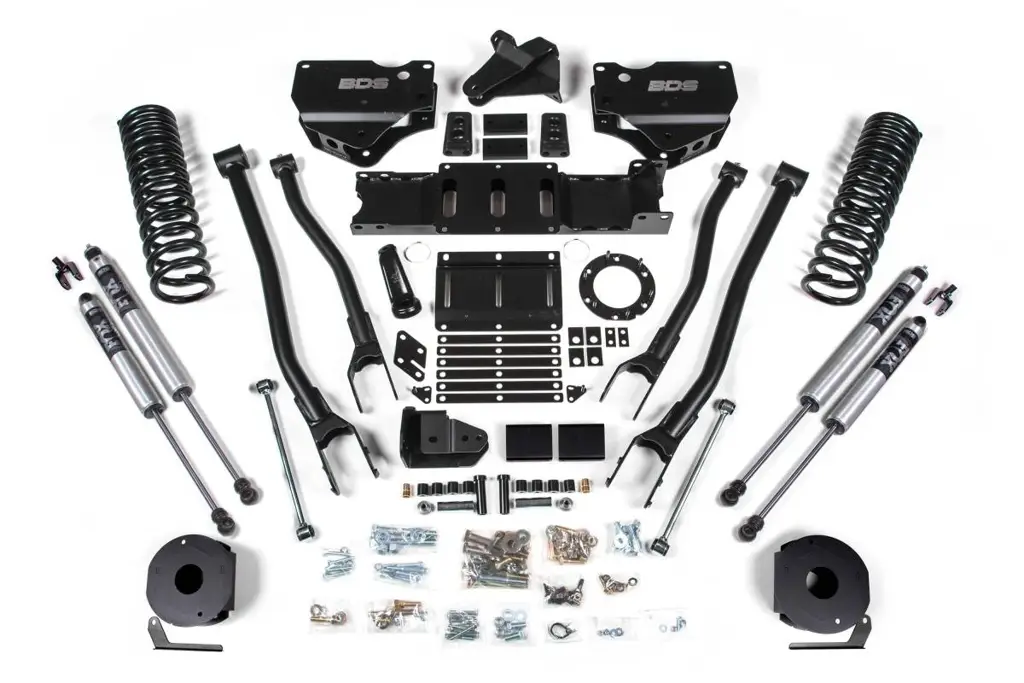 5.5 Inch 4-Link Lift Kit | Ram 2500 Rear Air Ride Gas (2019-2024) 4WD | FOX 2.0 Performance Series Shocks | BDS Suspension image 2
