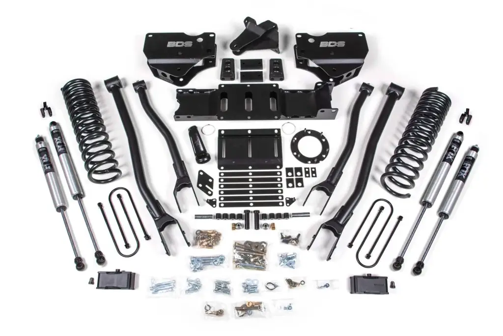 4 Inch Lift Kit w/ 4-Link | Ram 3500 (2019-2024) 4WD Diesel | w/o Rear Overload Leaf | 6-Bolt | FOX 2.0 Performance Series | BDS Suspension image 2