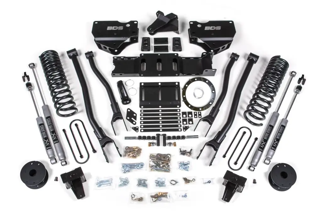6 Inch 4-Link Lift Kit | Ram 3500 Diesel w/ Rear Air Ride (2019-2024) 4WD | 6-Bolt Indexing Ring | FOX 2.0 Performance Series | BDS Suspension
