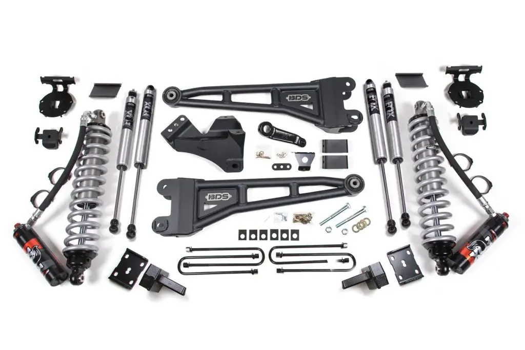 4 Inch Lift Kit w/ Radius Arm | FOX 2.5 Performance Elite Coil-Over | Ford F250/F350 Super Duty (2011-2016) 4WD Diesel | Leaf Springs Rear | BDS Suspension