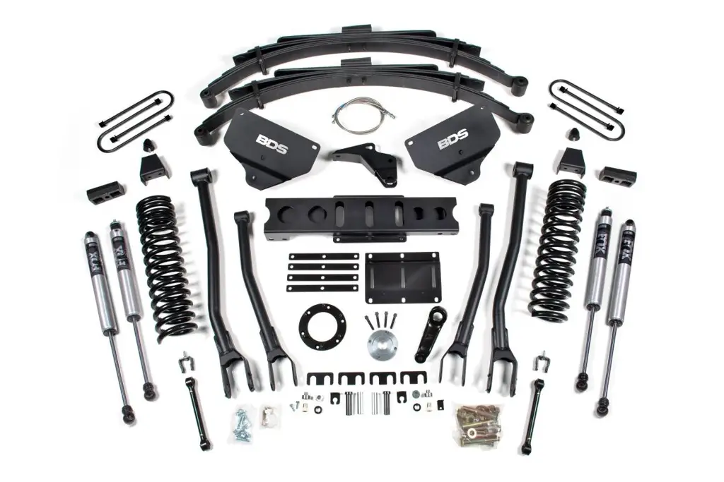 8 Inch Lift Kit w/ 4-Link | Ram 3500 Diesel 4WD (2013-2018) | Leaf Springs | 6-Bolt Indexing Ring | FOX 2.0 Performance Series | BDS Suspension image 2