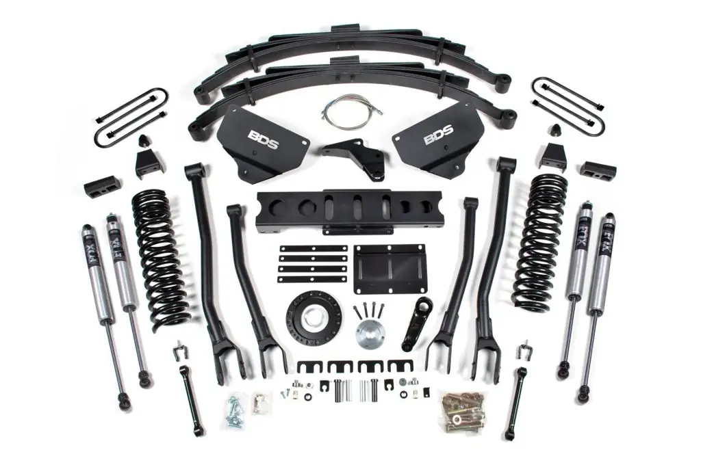 8 Inch Lift Kit w/ 4-Link | Ram 3500 Diesel 4WD (2013-2018) | Leaf Springs | 8-Bolt Indexing Ring | FOX 2.0 Performance Series | BDS Suspension image 2